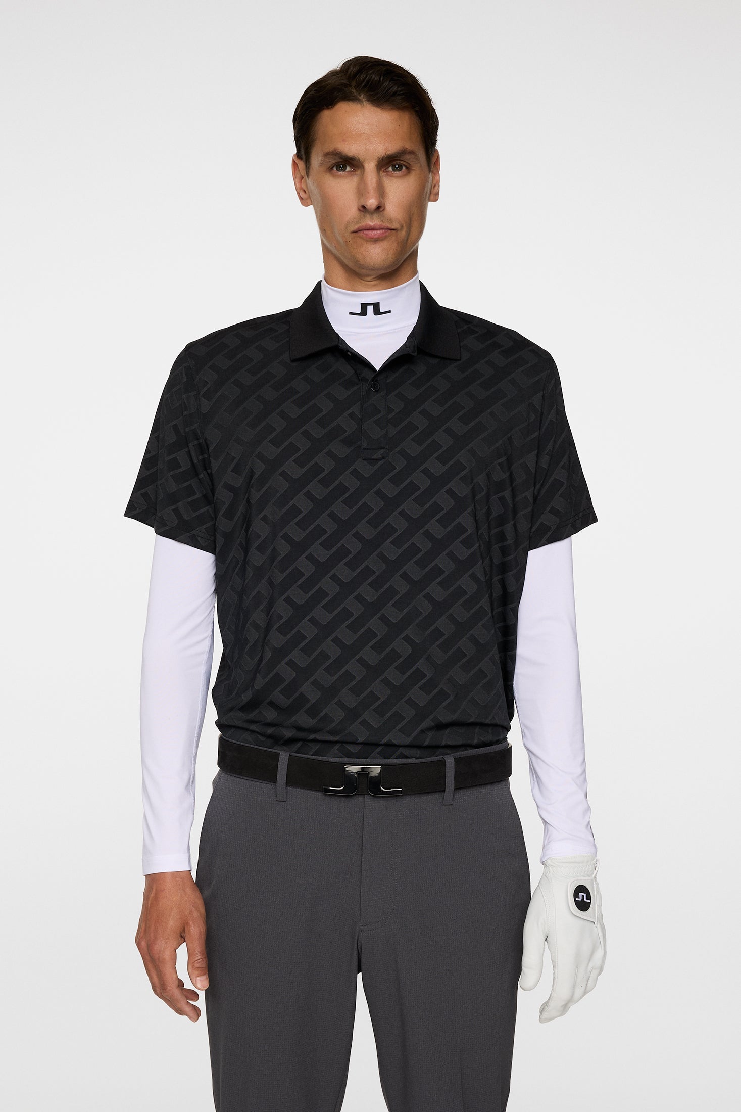 Bison Jacquard Polo / Black – J.Lindeberg EU