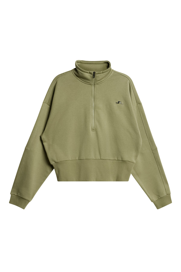 Lucia Zip Mock Neck / Oil Green