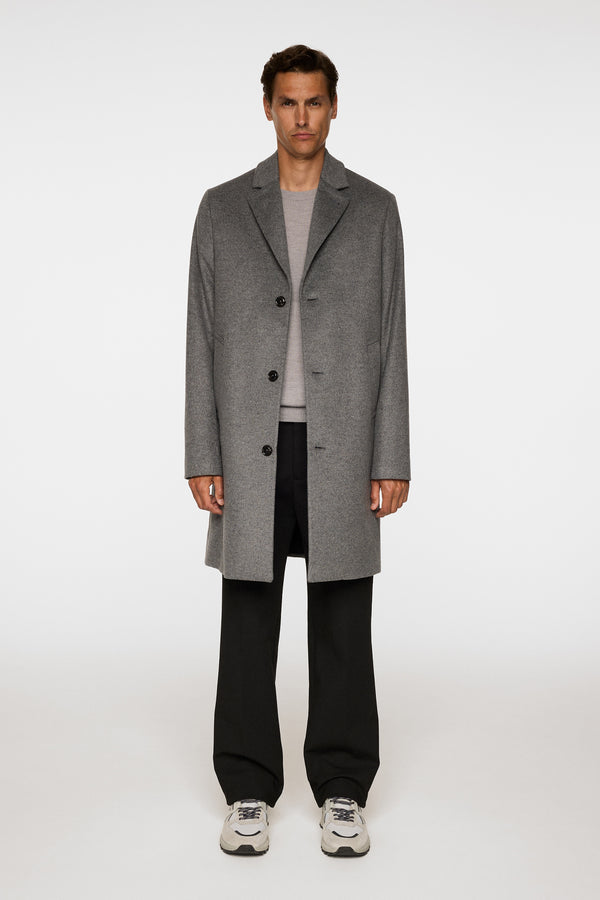 August Melton Cashmere Coat / Dark Grey Melange