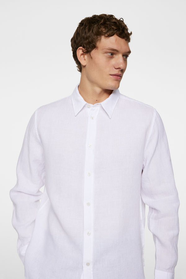 Reg LS Clean Linen Shirt / White
