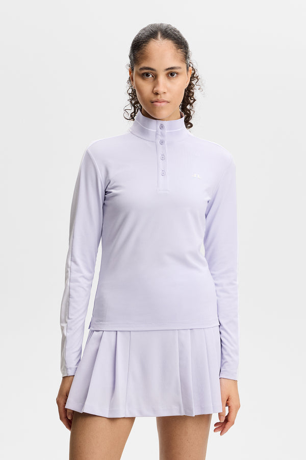 Hertta Long Sleeve Polo / Purple Heather