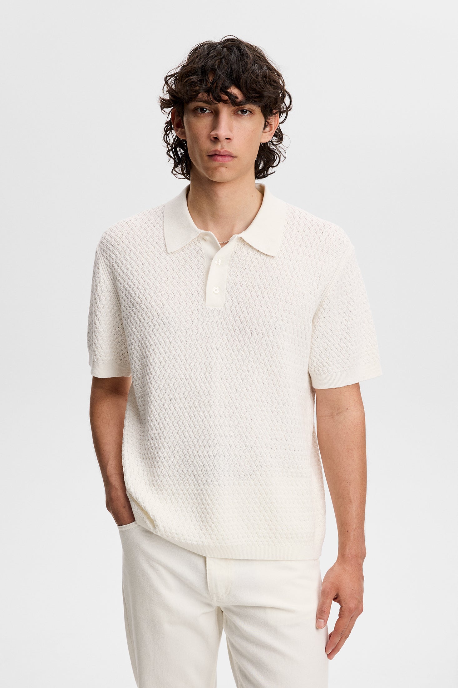 Jacques Structure Knit Polo / Tofu | J.Lindeberg Official