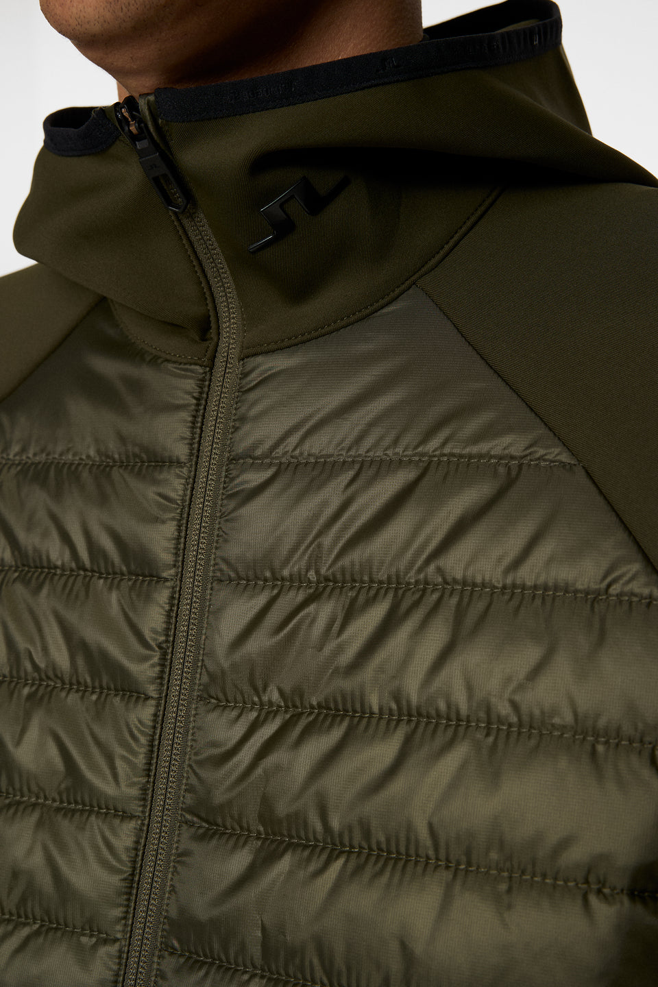 Hayden Quilt Hybrid Hood / Forest Green