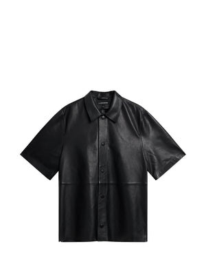 Shorty Leather Overshirt / Black
