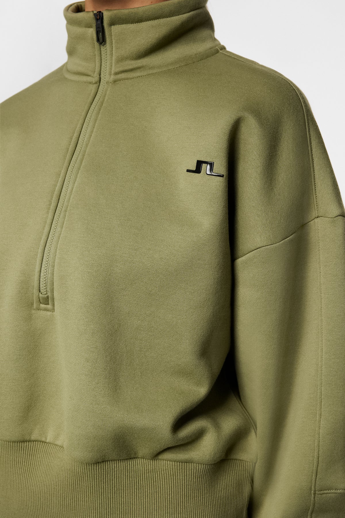 Lucia Zip Mock Neck / Oil Green – J.Lindeberg