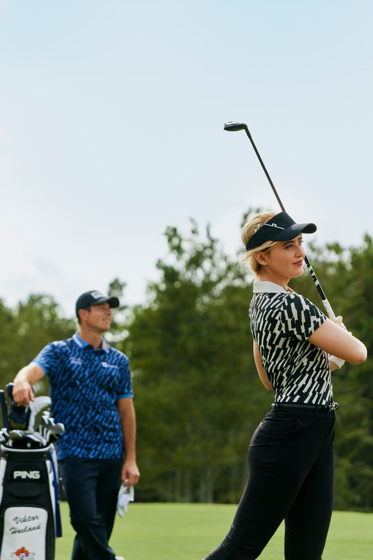 Tour Tech Print Polo / Oak Moonbeam M