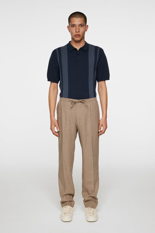 Reymond Stripe Knit Polo / JL Navy