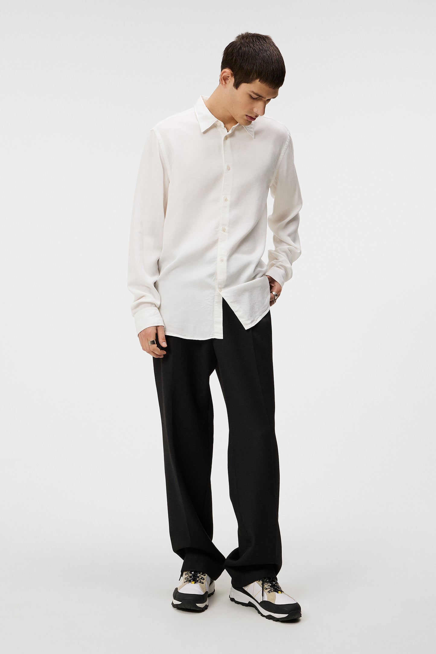 Slim LS Comfort Tencel Shirt / Cloud White