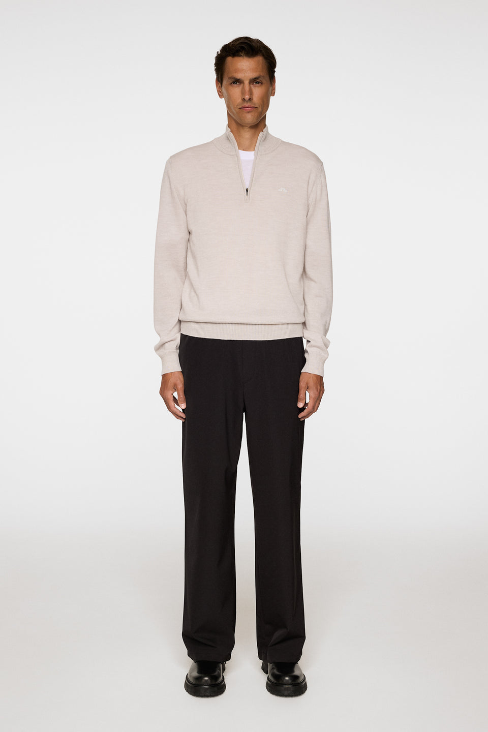 Kiyan Merino Quarter Zip / Moonbeam Melange