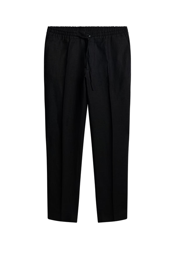 Soren Drape Linen Pants / Black