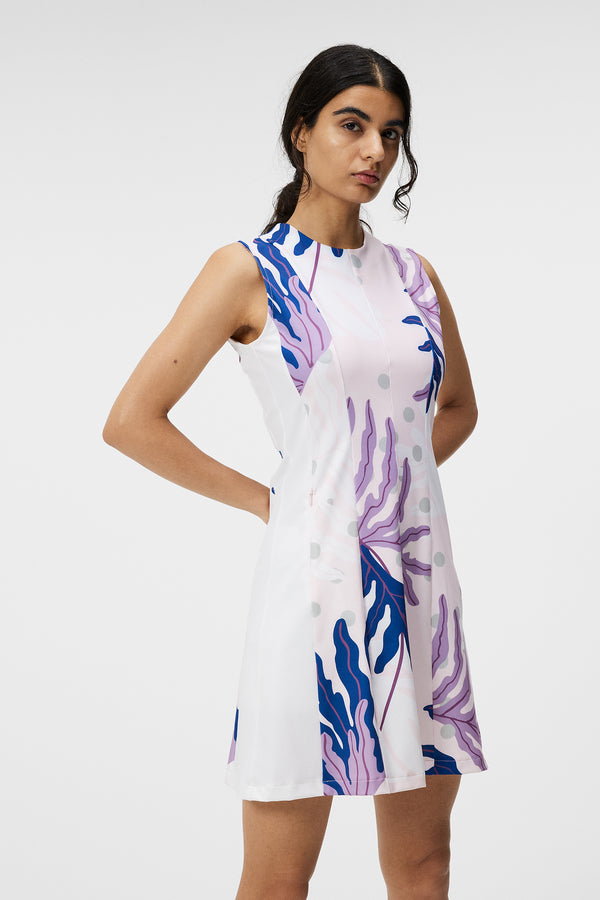 Jasmin Print Dress / Paradise Monstera Pink