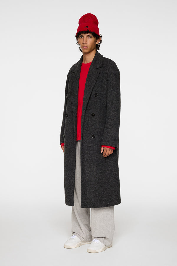 Willy Bonded Wool Coat / Dark Grey Melange