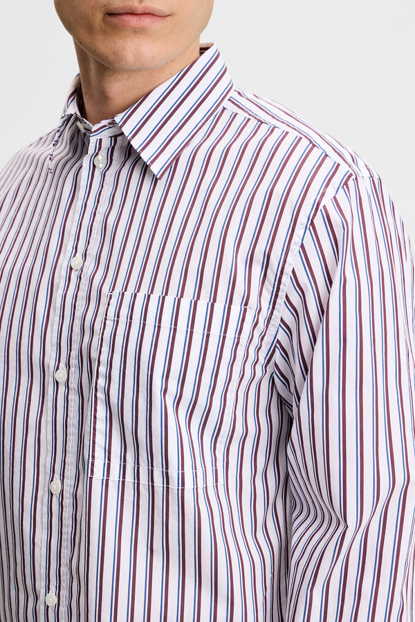 Zachary Cotton Stripe Shirt / Set Sail