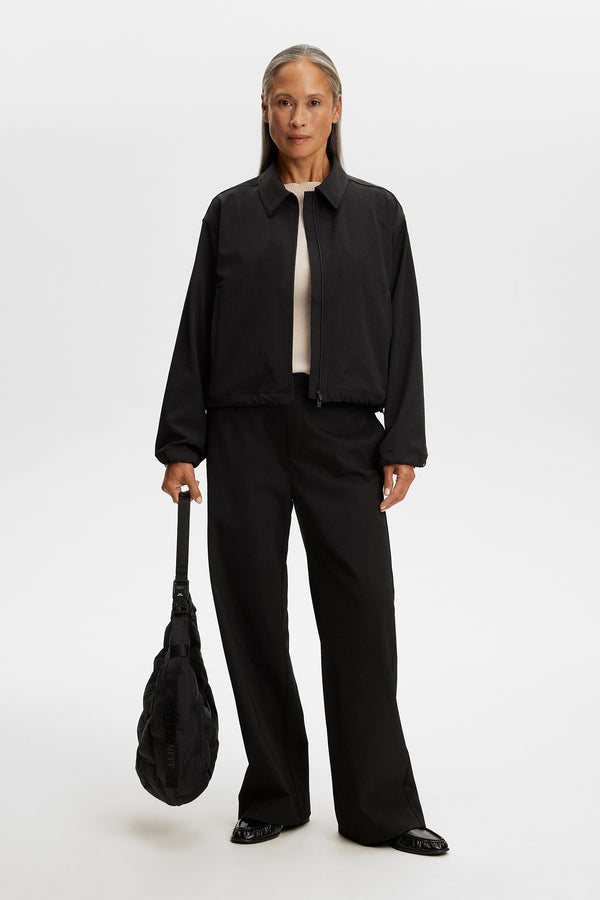 Mellie Tech Drape Overshirt / Black