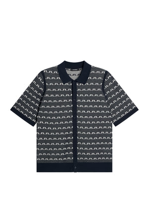 Rolando Logo Jacquard  Polo / JL Navy