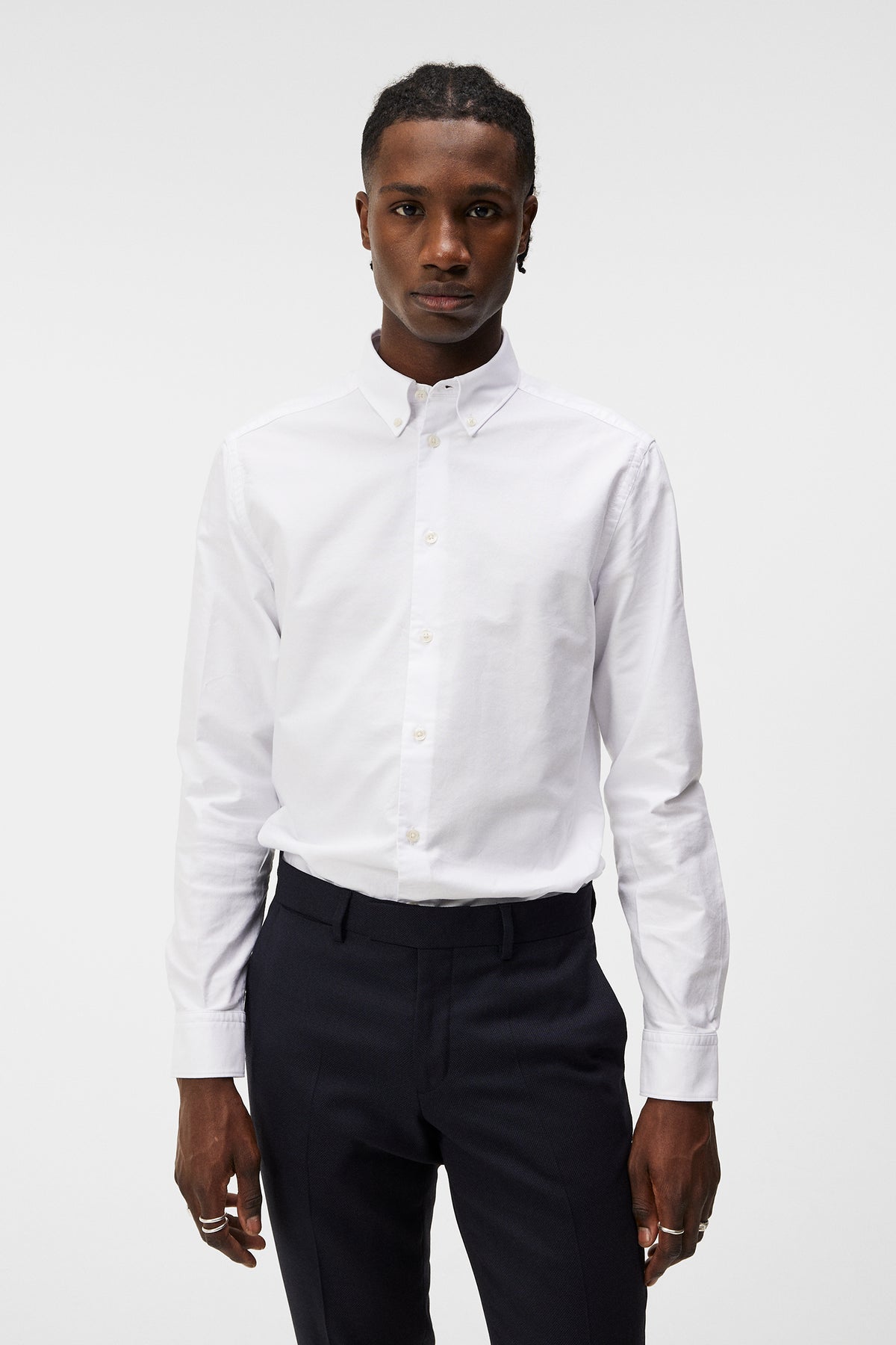Stretch Oxford Slim Shirt / White