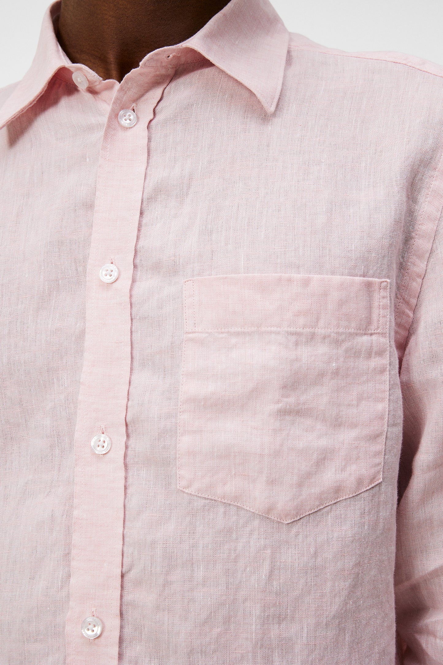 Slim LS Linen Melange Shirt / Powder Pink