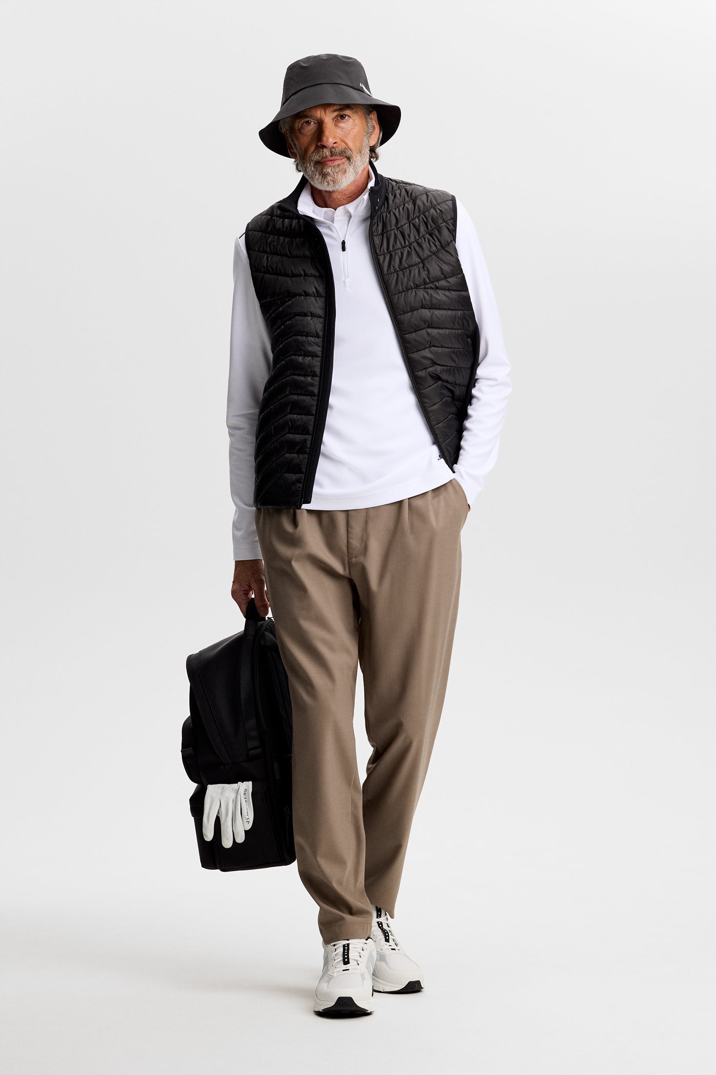 Leon Quarter Zip Mid Layer / White – J.Lindeberg EU