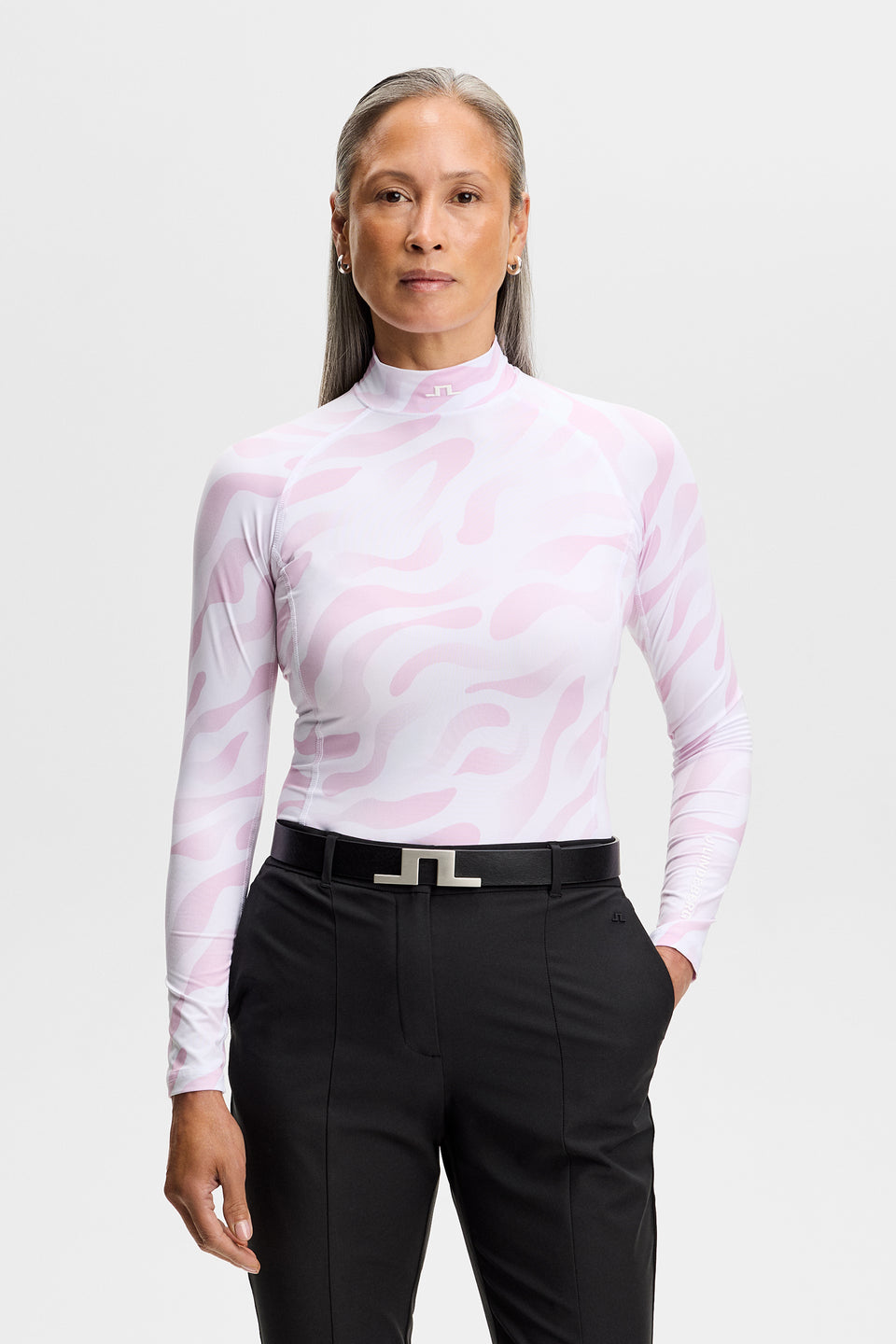 Ella Print Compression Top / Bunker Fade White Orchid M