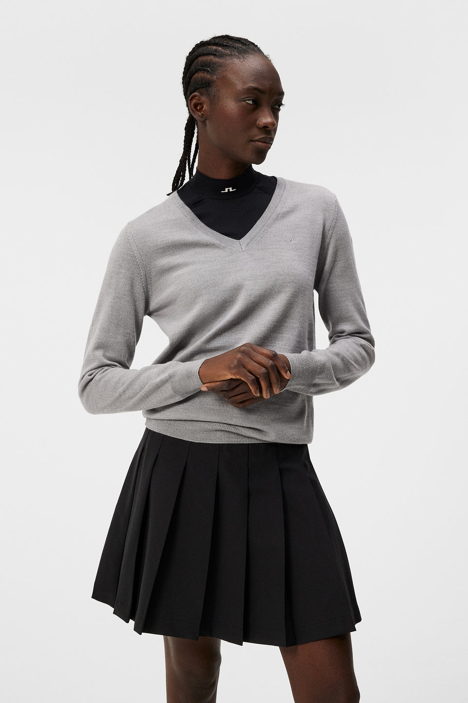 Amaya Knitted Sweater / Light Grey Melange