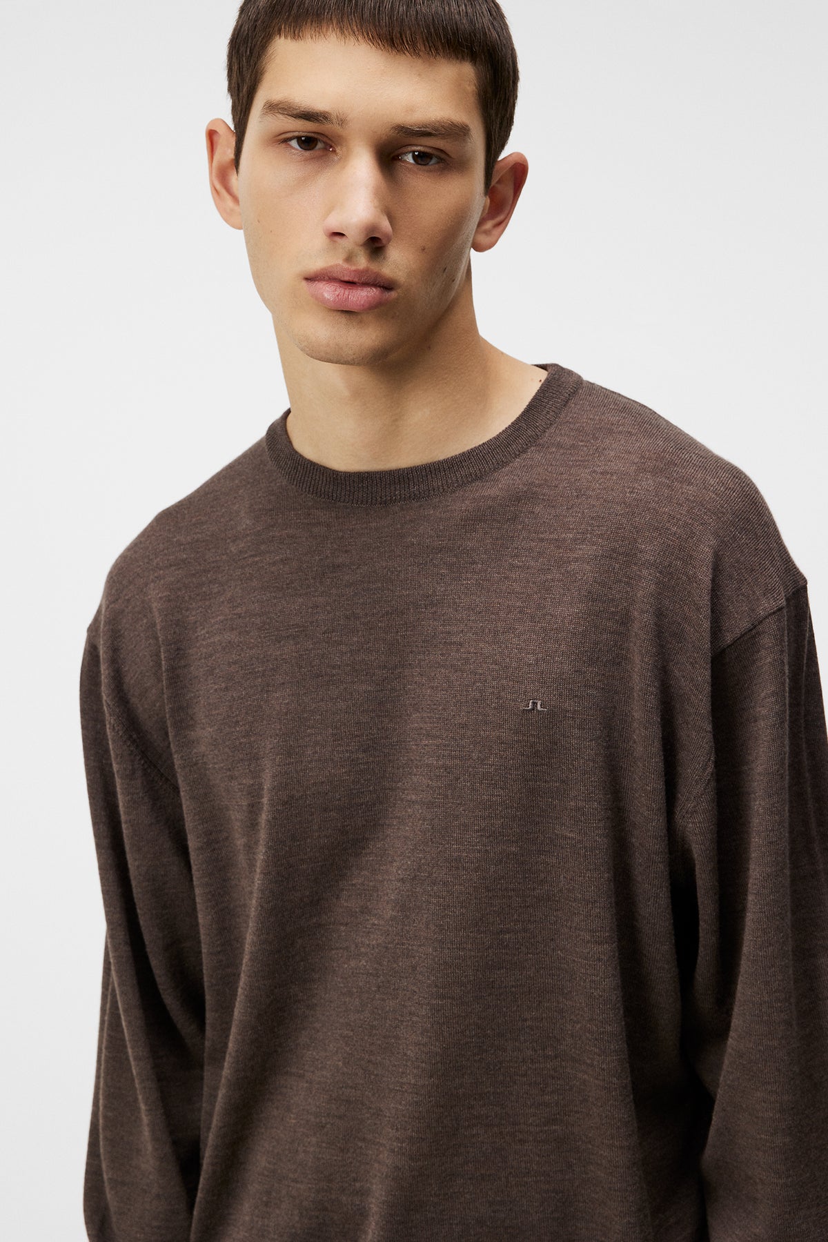Mino Light Merino Crew / Walnut Melange