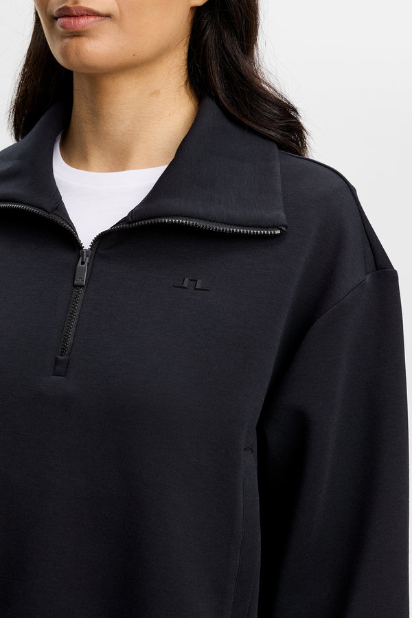 Funnel Zip Sweatshirt / Black