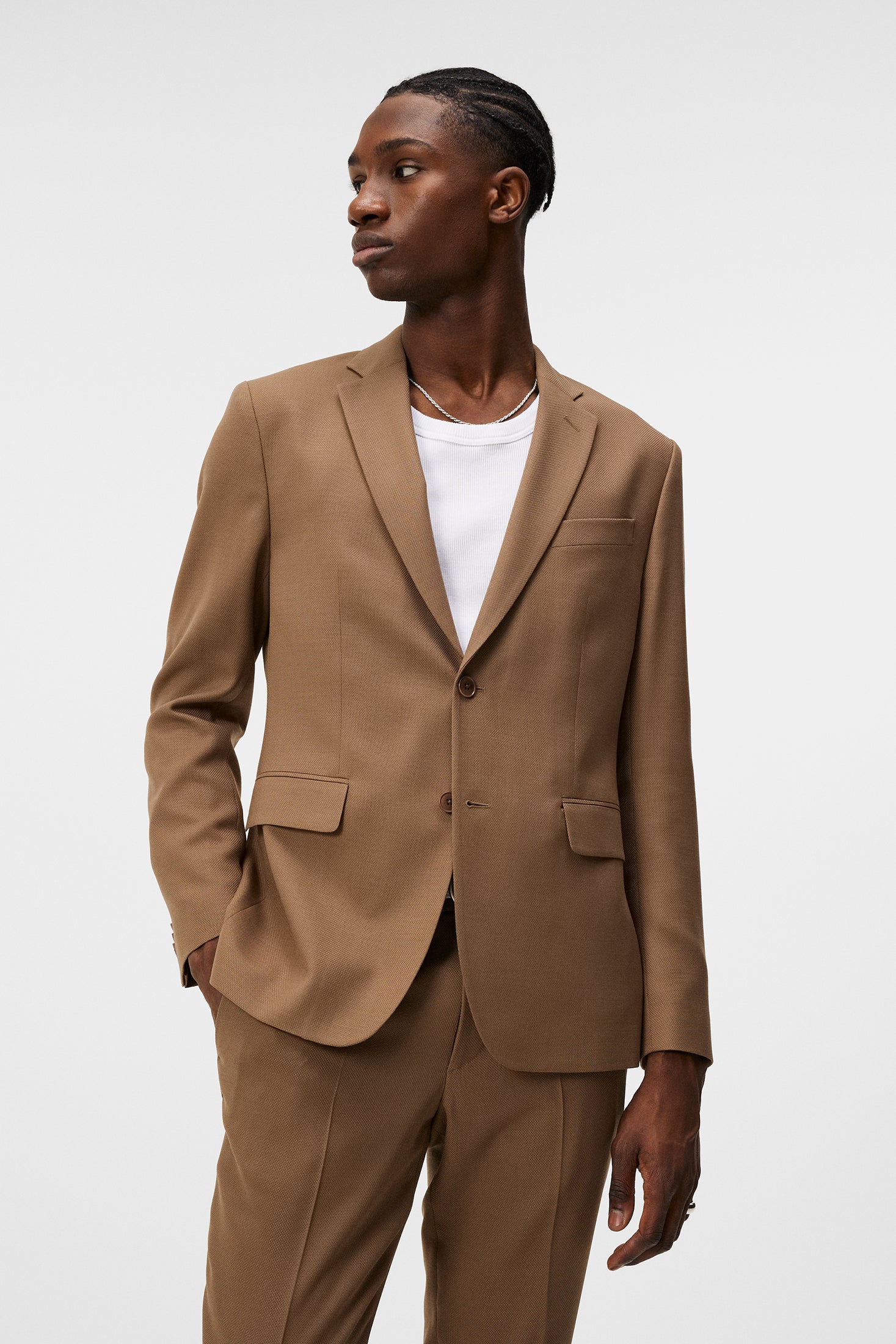 Hopper U Active Hopsack Blazer / Walnut | J.Lindeberg Official