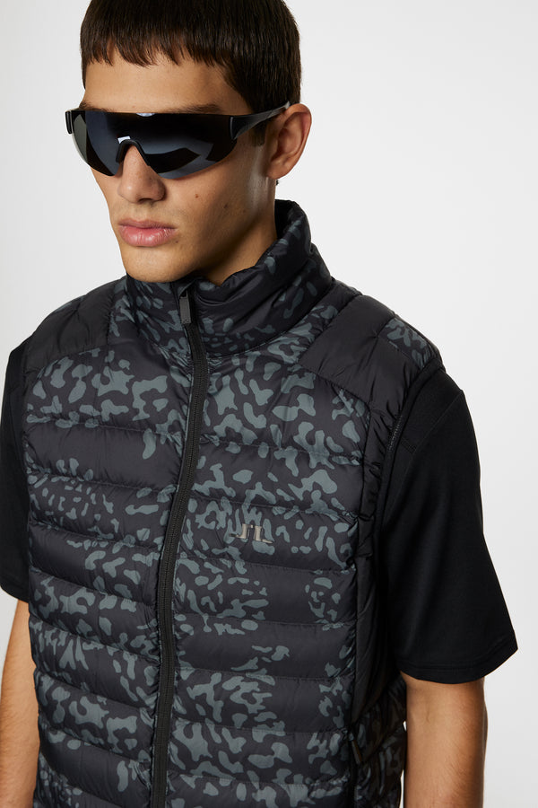 Oden Light Down Vest Print / Snake Rock Asphalt M