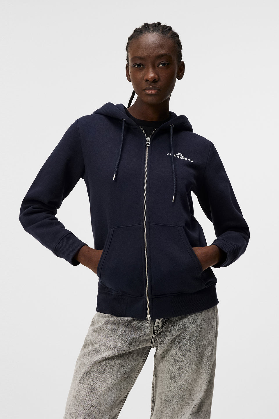 W Alpha Zip Hood / JL Navy