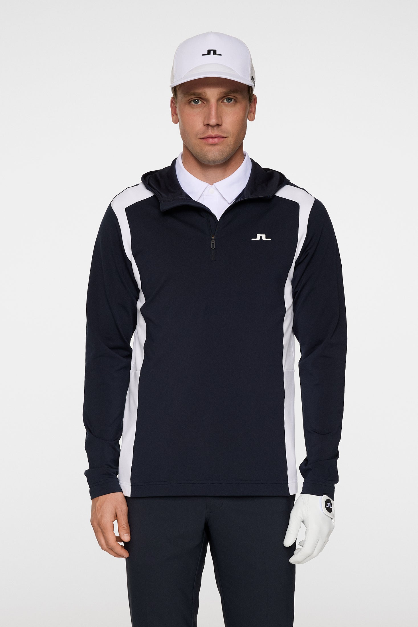 Lukas Quarter Zip Hood / JL Navy | J.Lindeberg Official