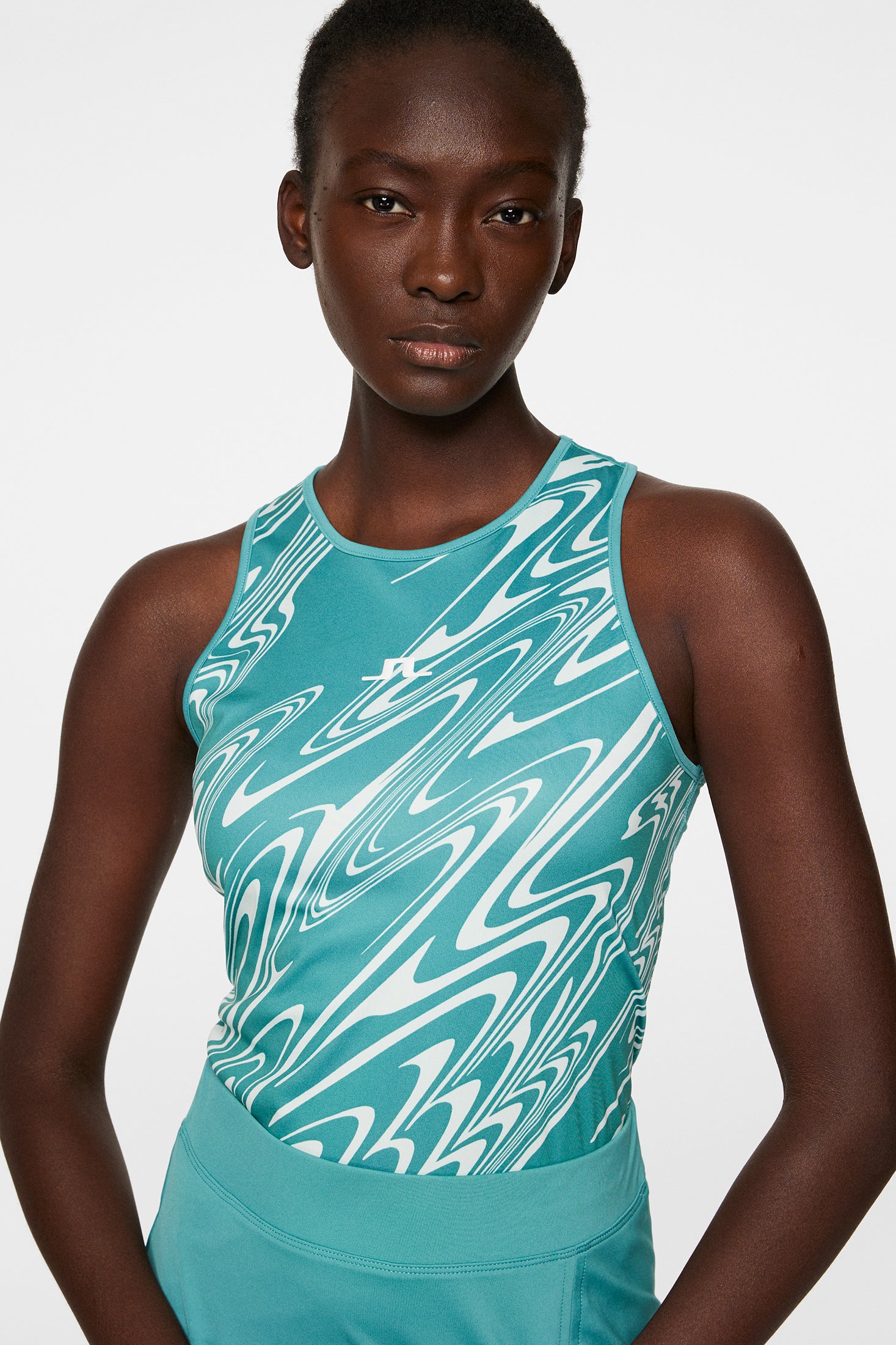 Delia Printed Tank Top / Liquify Teal L – J.Lindeberg EU
