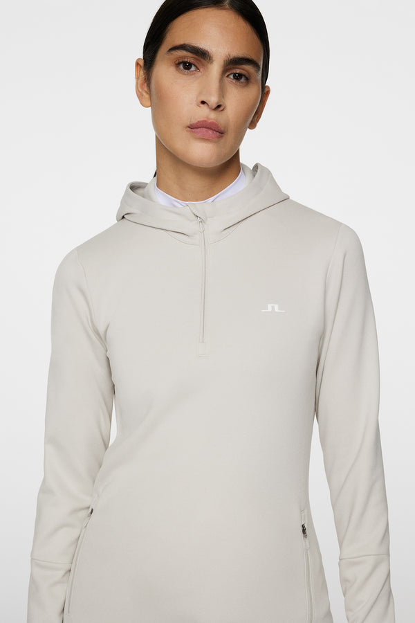 W Aerial Quarter Zip Hood / Moonbeam