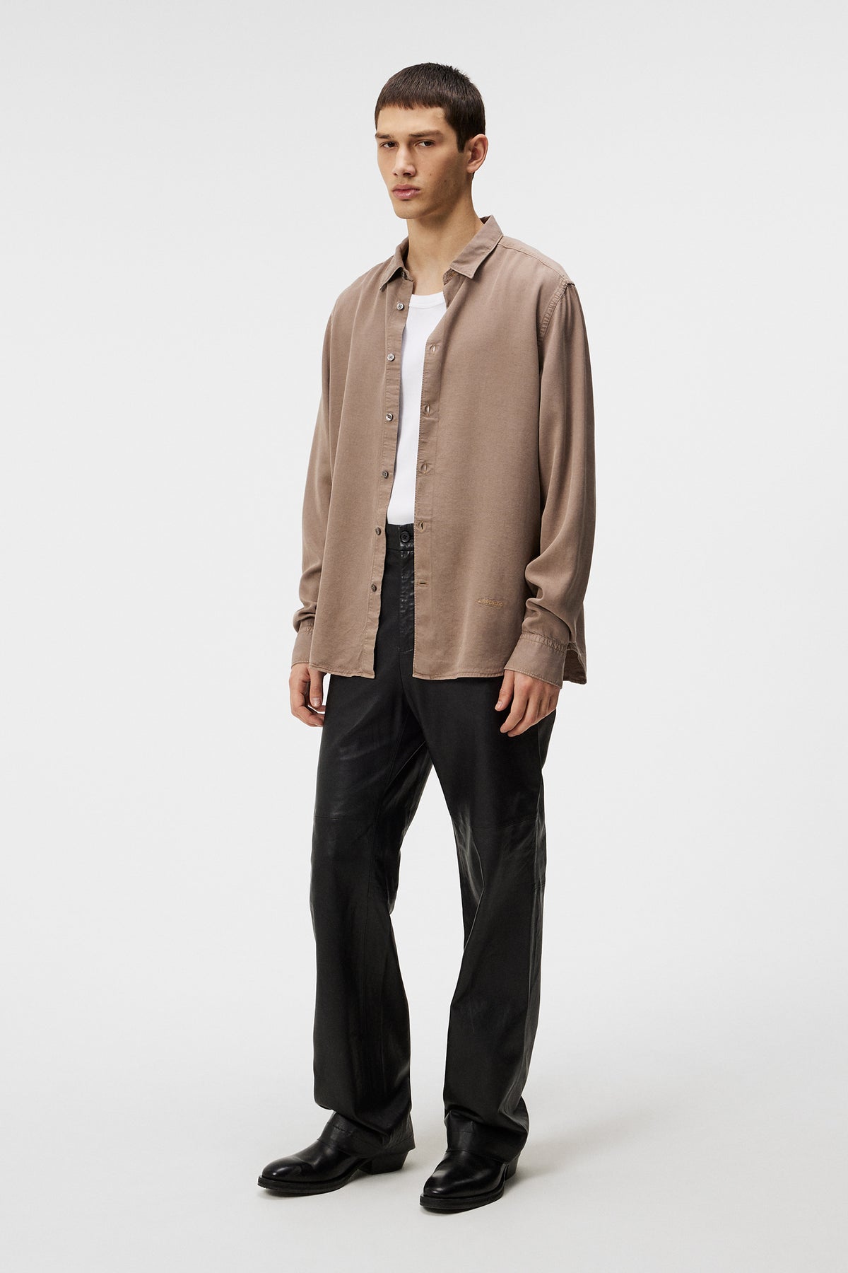 Slim LS Comfort Tencel Shirt / Walnut
