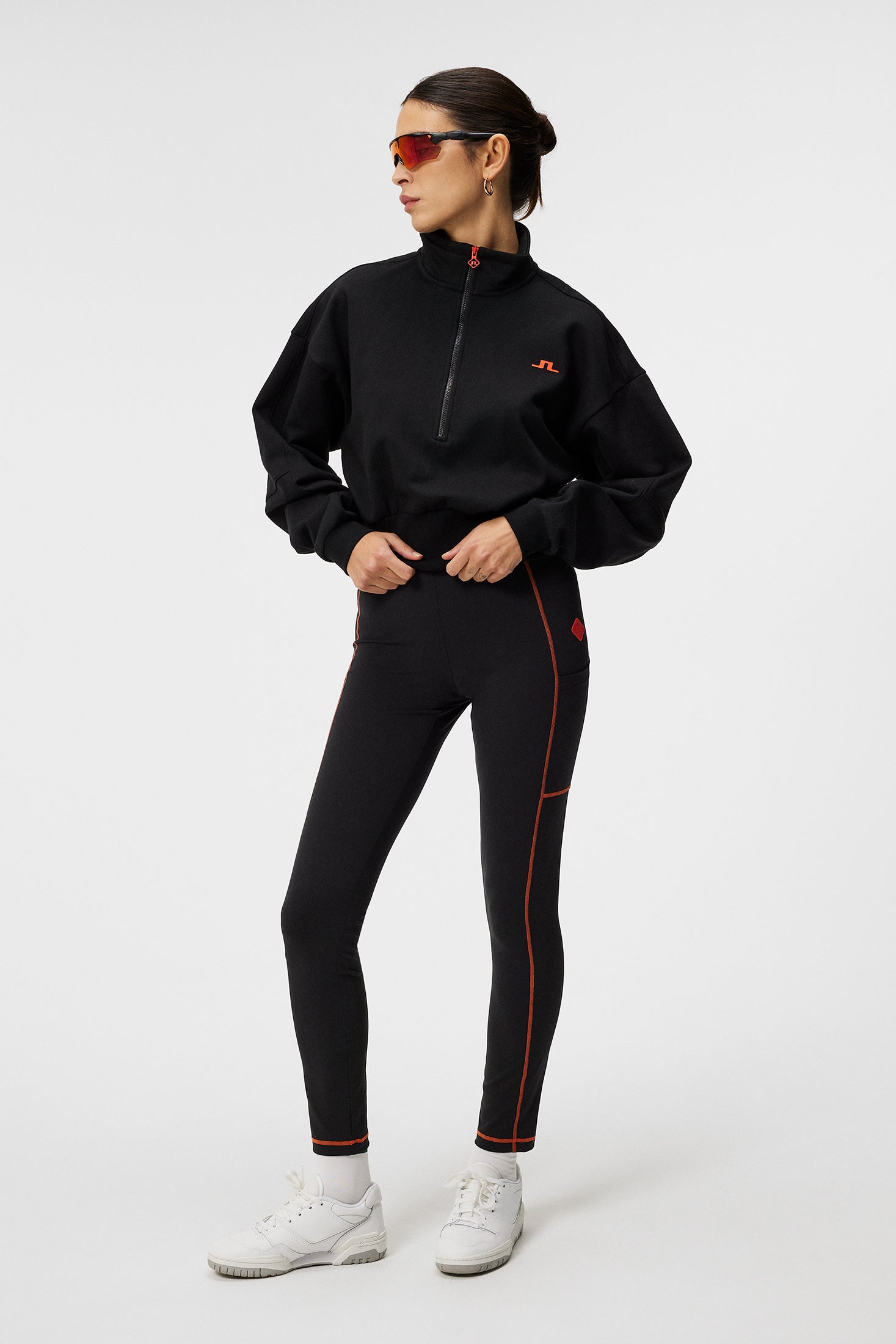 Lucia Zip Mock Neck / Black | J.Lindeberg Official