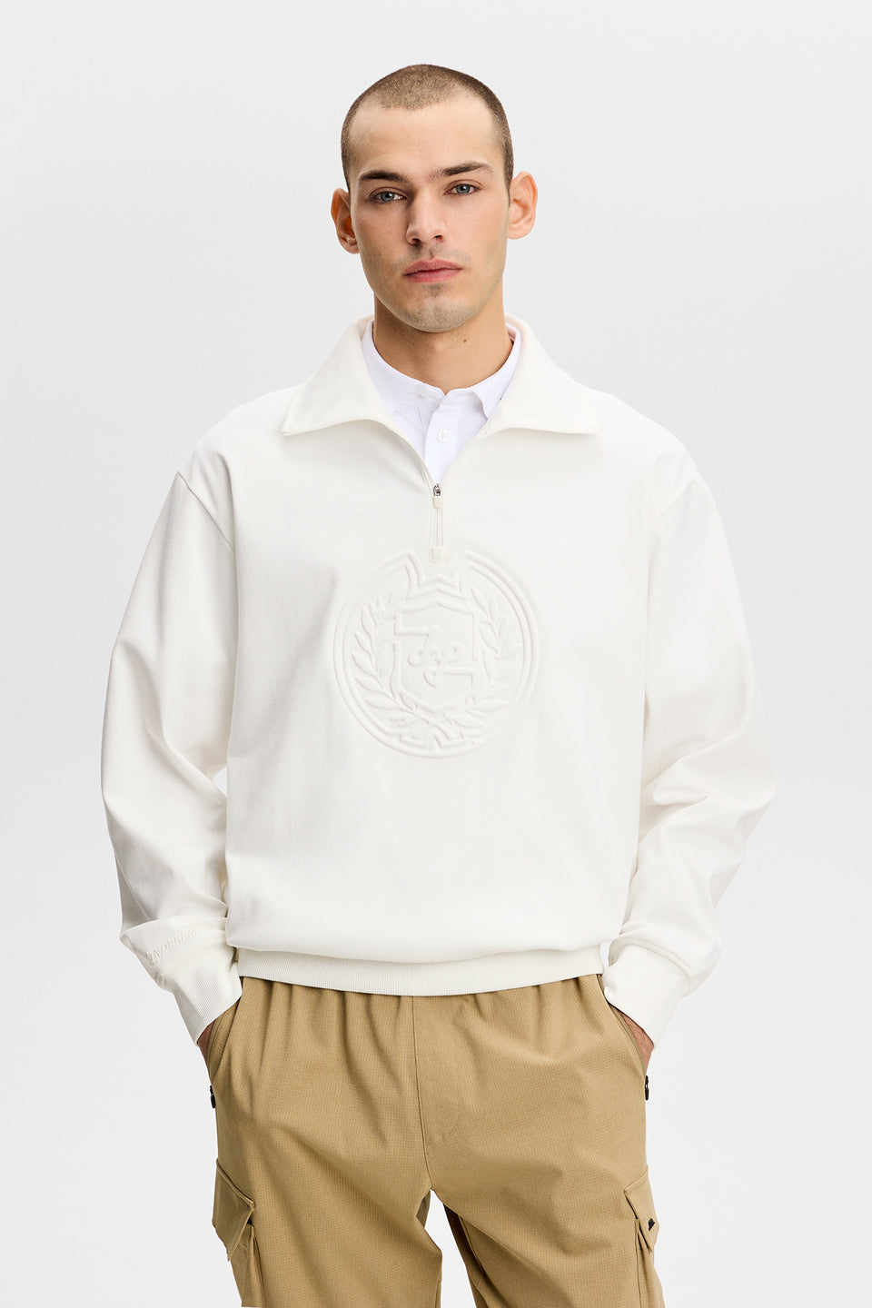 Callan Seasonal Quarter Zip / Snow White