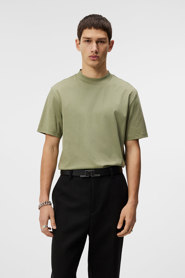 Ace Mock Neck T-shirt / Oil Green