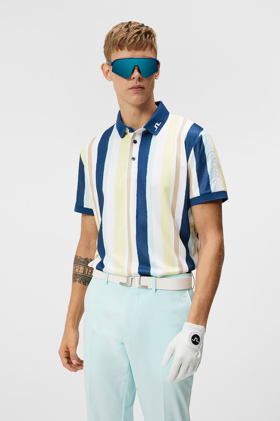 Tour Tech Reg Fit Print Polo / Painted Stripe Wax Yellow