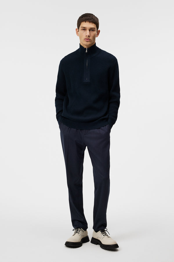 Alex Half Zip Knitted Sweater / JL Navy