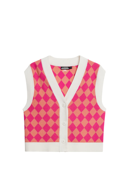 【美品】LAD MUSICIAN LINEN KNIT ARGYLE VEST a1428050d171b569ba869118bc436f