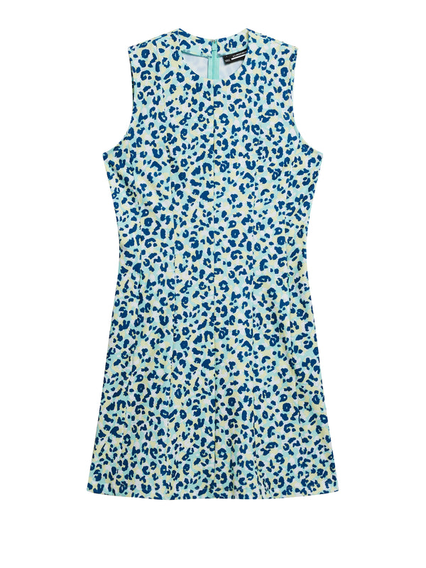 Jasmin Print Dress / Leopard Aruba Blue