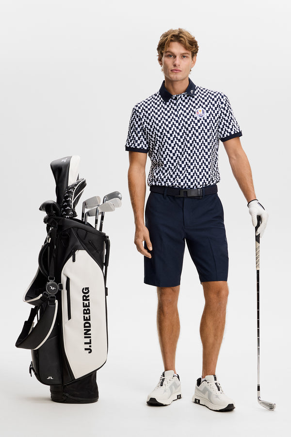 Tour Tech Polo Print / Bridge Stack White Navy M