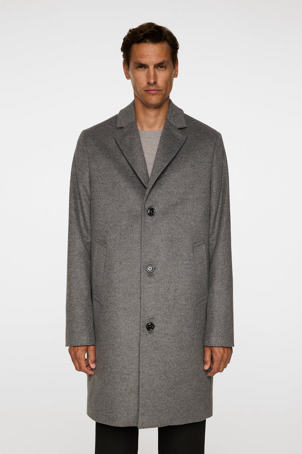 August Melton Cashmere Coat / Dark Grey Melange