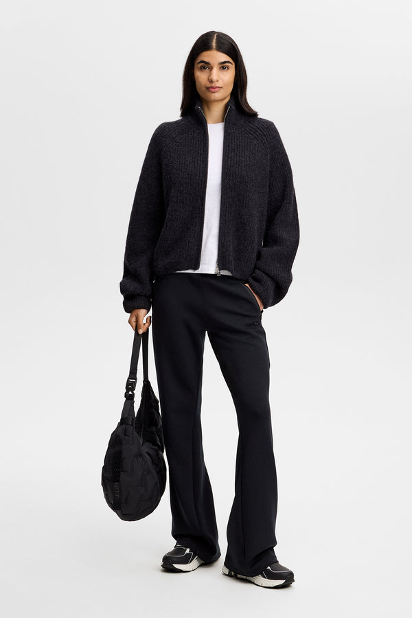 Whitney Rib Knit Full Zip / Black