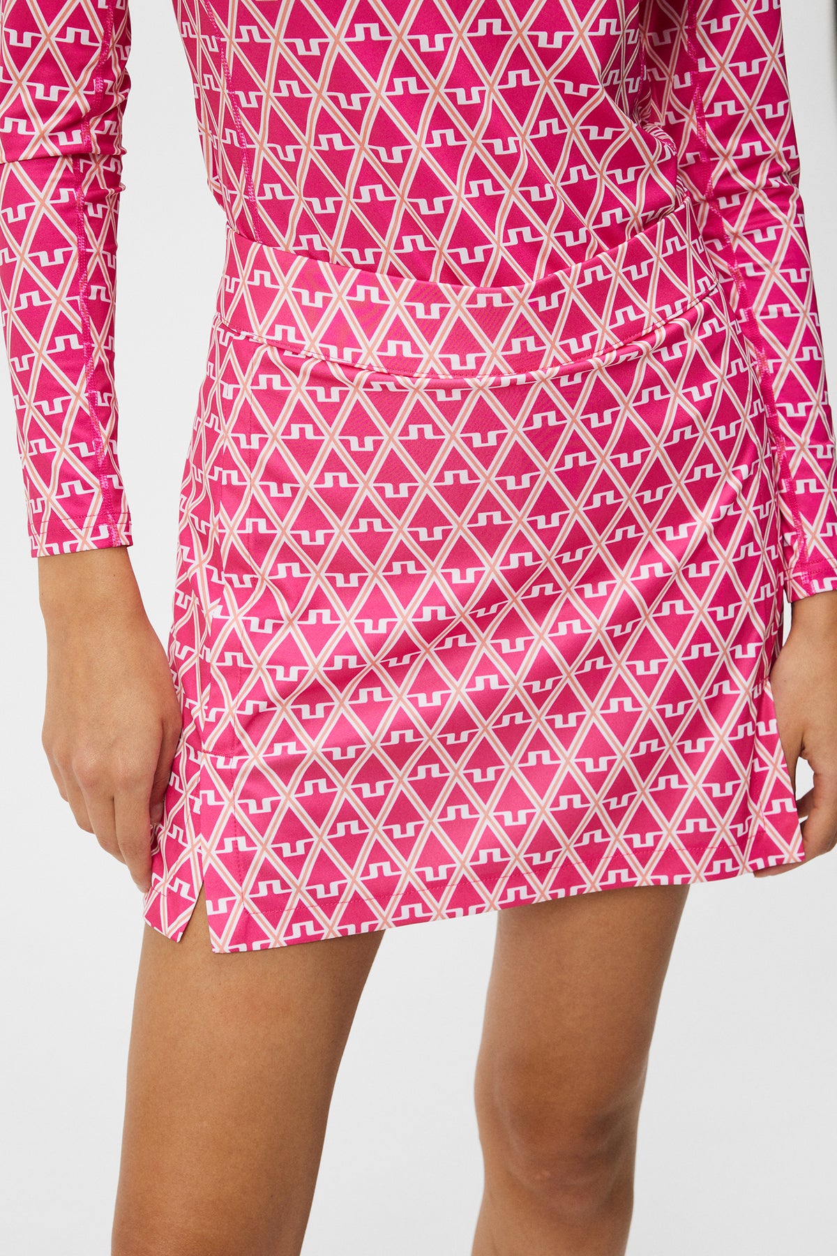 Amelie Mid Print Skirt / Geo Fuchsia Purple