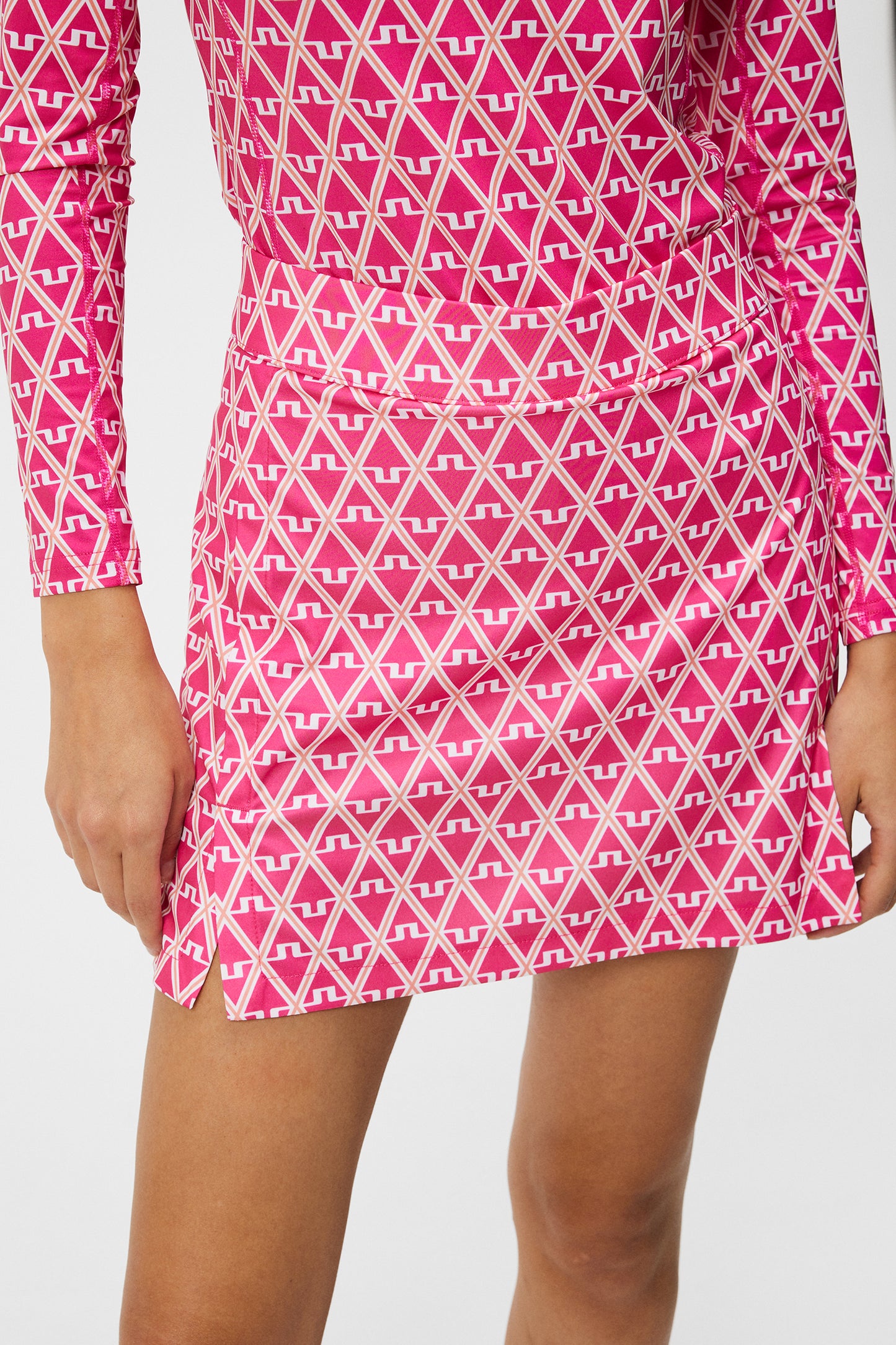 Amelie Mid Print Skirt / Geo Fuchsia Purple