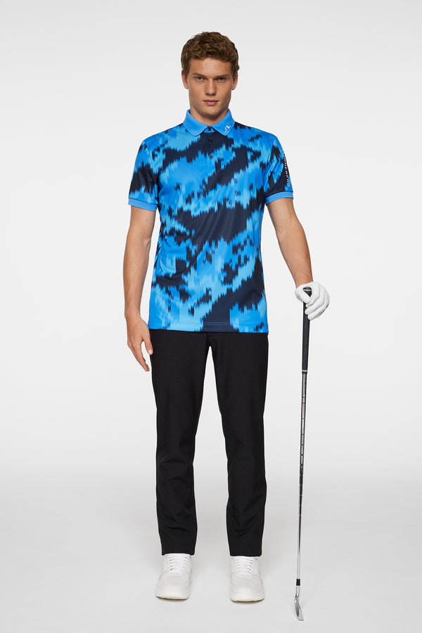 Tour Tech Print Polo / Warp Sonic Blue L