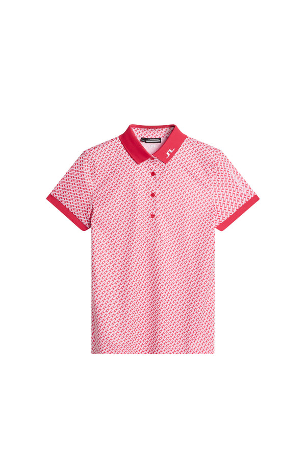 Tour Tech Print Polo / Tour Geo Pink S