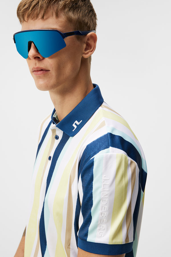 Tour Tech Reg Fit Print Polo / Painted Stripe Wax Yellow