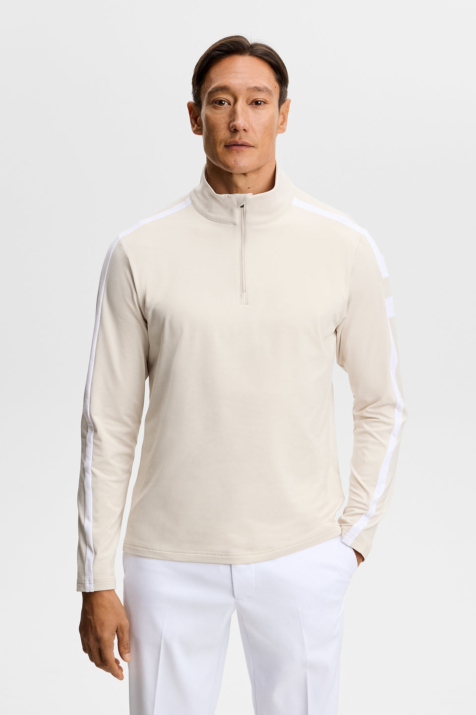 Keaton Quarter Zip Mid Layer / Moonbeam