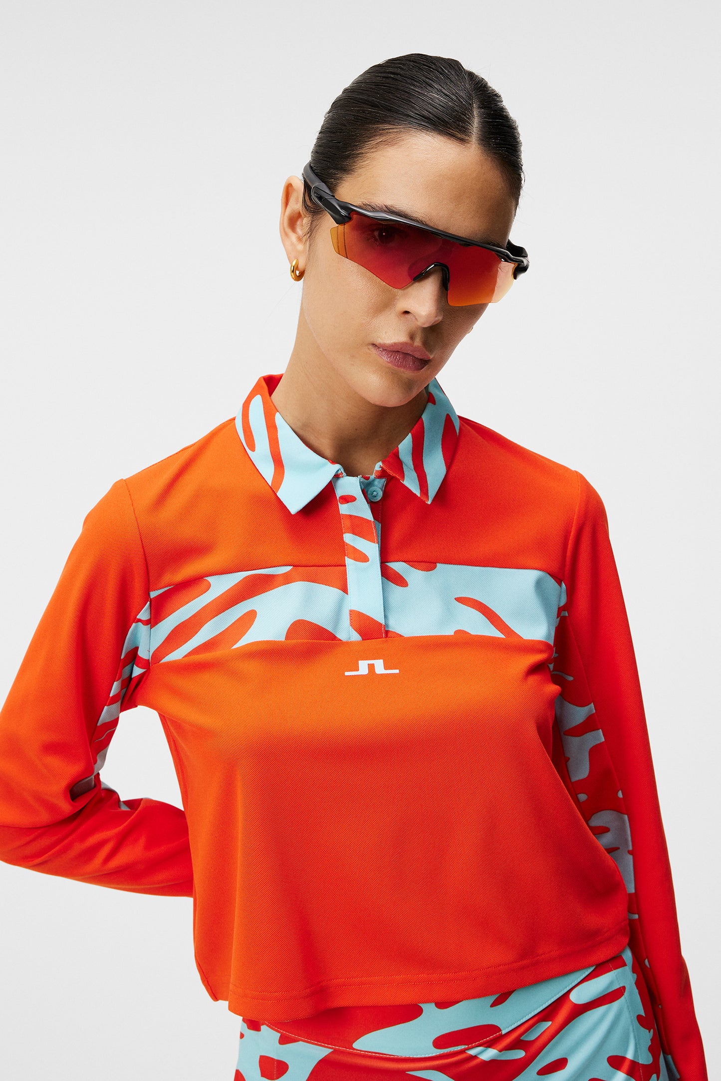 Zahara Long Sleeve Polo / Tangerine Tango